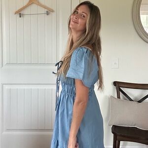 Blue Off-Shoulder Dress